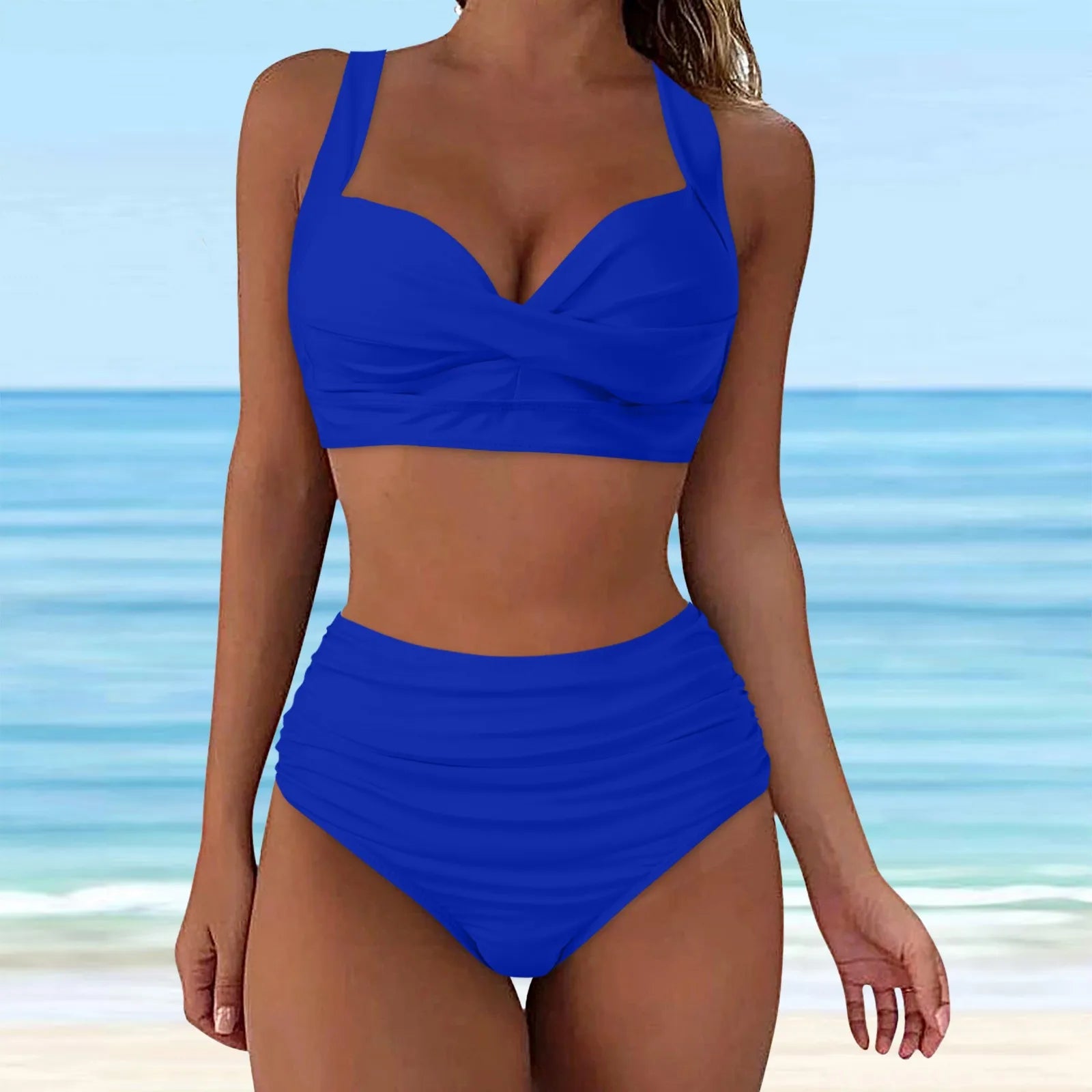 Swimwear 2023 Women High Waisted Bikini Push Up Two Piece Swimsuits Solid Color Bikini Set Brazlian купальник женский Swimming