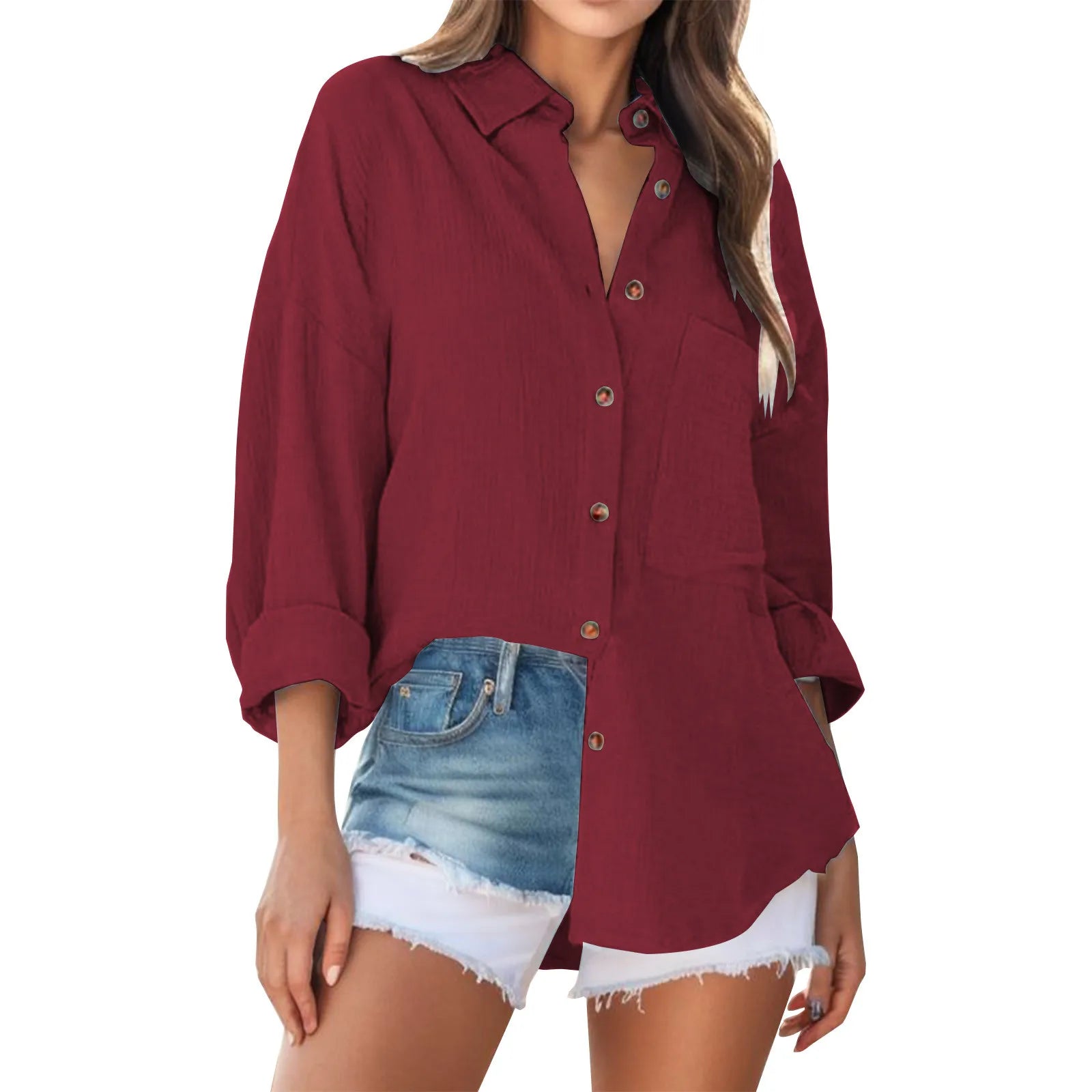 2023 Autumn Button Up Shirts Women Cotton Long Sleeve Blouses Solid Color Office Lady Blouse Summer Fall Basic Tops blusas