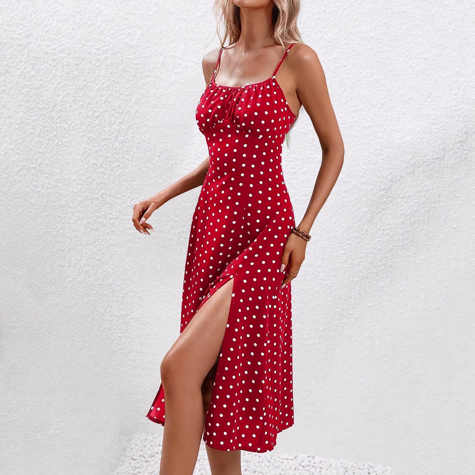 Casual Lace-Up Floral Print Summer Dress Sexy Strappy Hight Split Boho Dresses Backless Holiday Sundresses Women Robe Femme