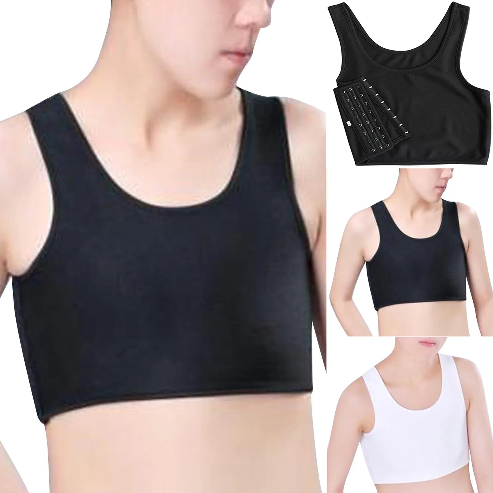 Tank Top Fashion Women Tank Tops Compression Chest Binder Streetwear Women Sleeveless Sexy Vest Solid Short Crop Tops 2021