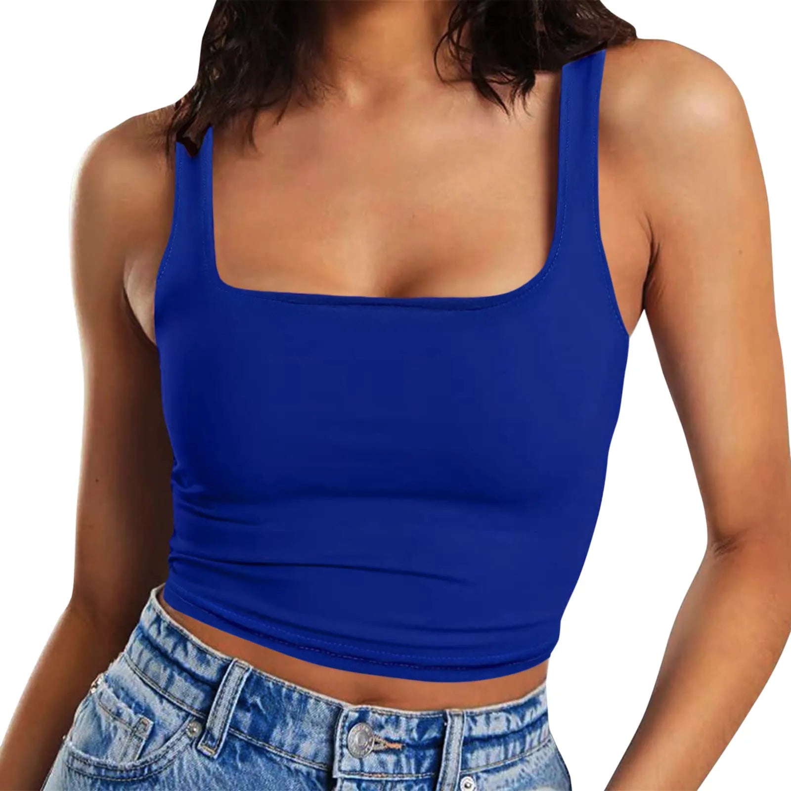 2021 New Women Tank Strappy Double Layer Sleeveless Casual O Neck Tank Workout Fitness Casual Slim Crop Tank Женский Танк