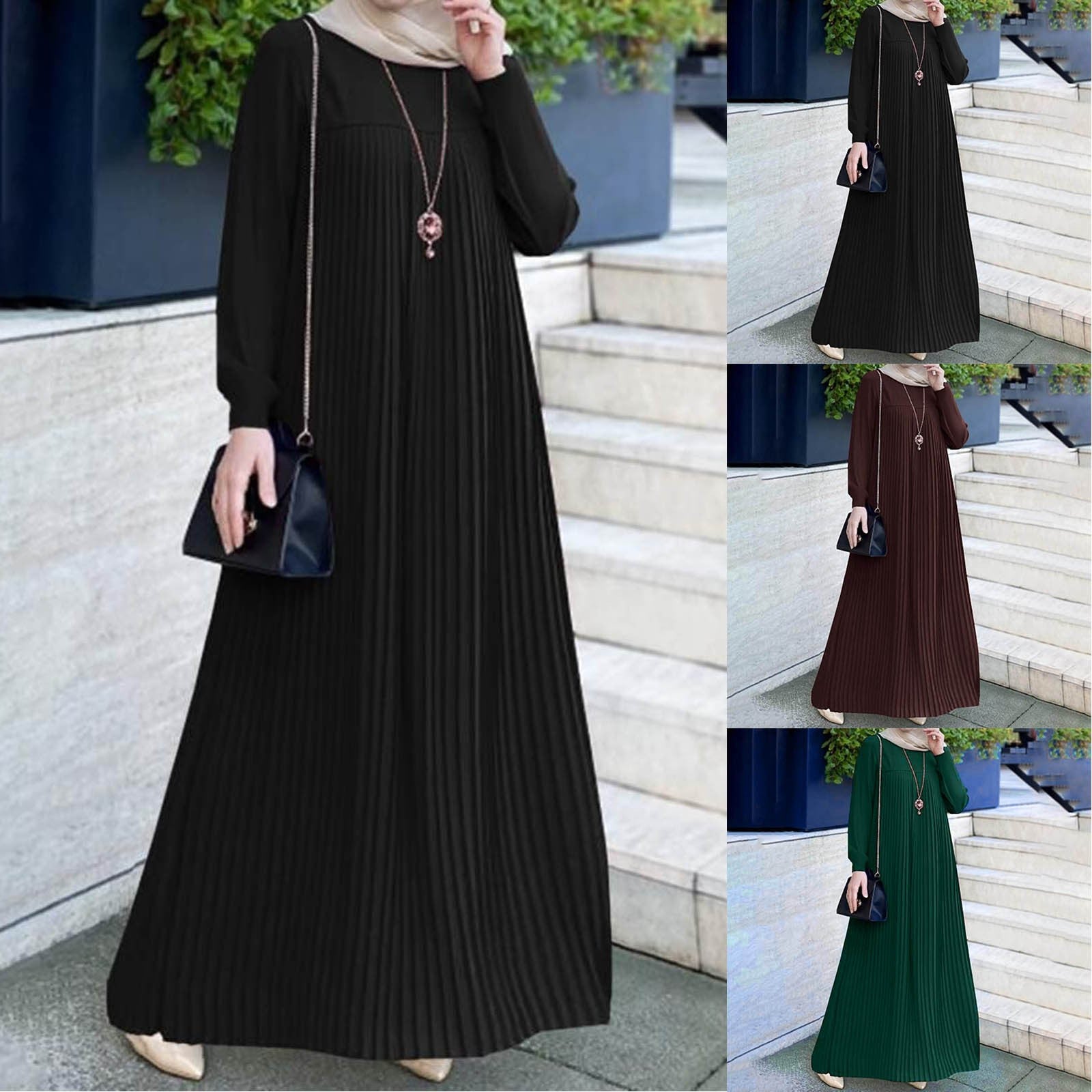 Autumn Dress Elegant Prom Gown Maxi Dress 2024 Women Muslim Abaya Dubai Long Sleeve Fashion A Line Robe Femme Islam Clothing